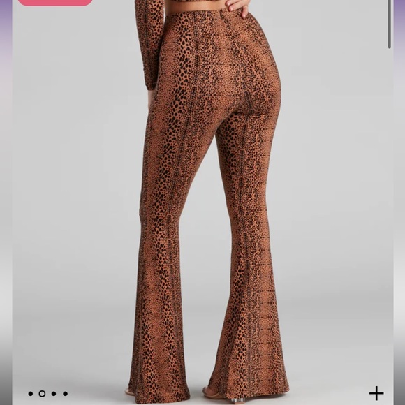 WINDSOR Leopard Print High Rise Flare Pants Set - Picture 2 of 5